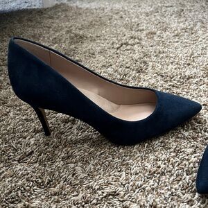 Essex Lane Navy Blue Suede Pumps 3”, women’s 10